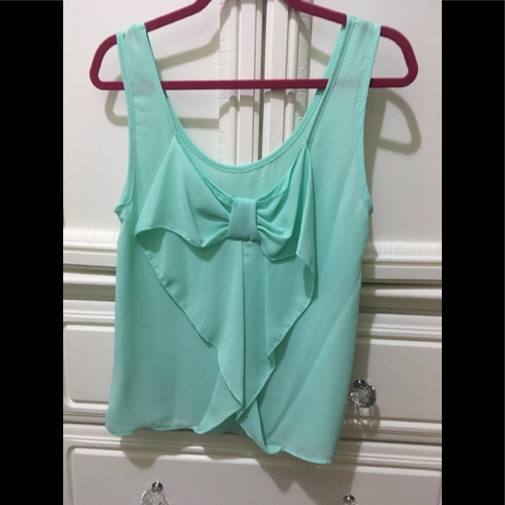 Coveted Clothing bow back sheer tank